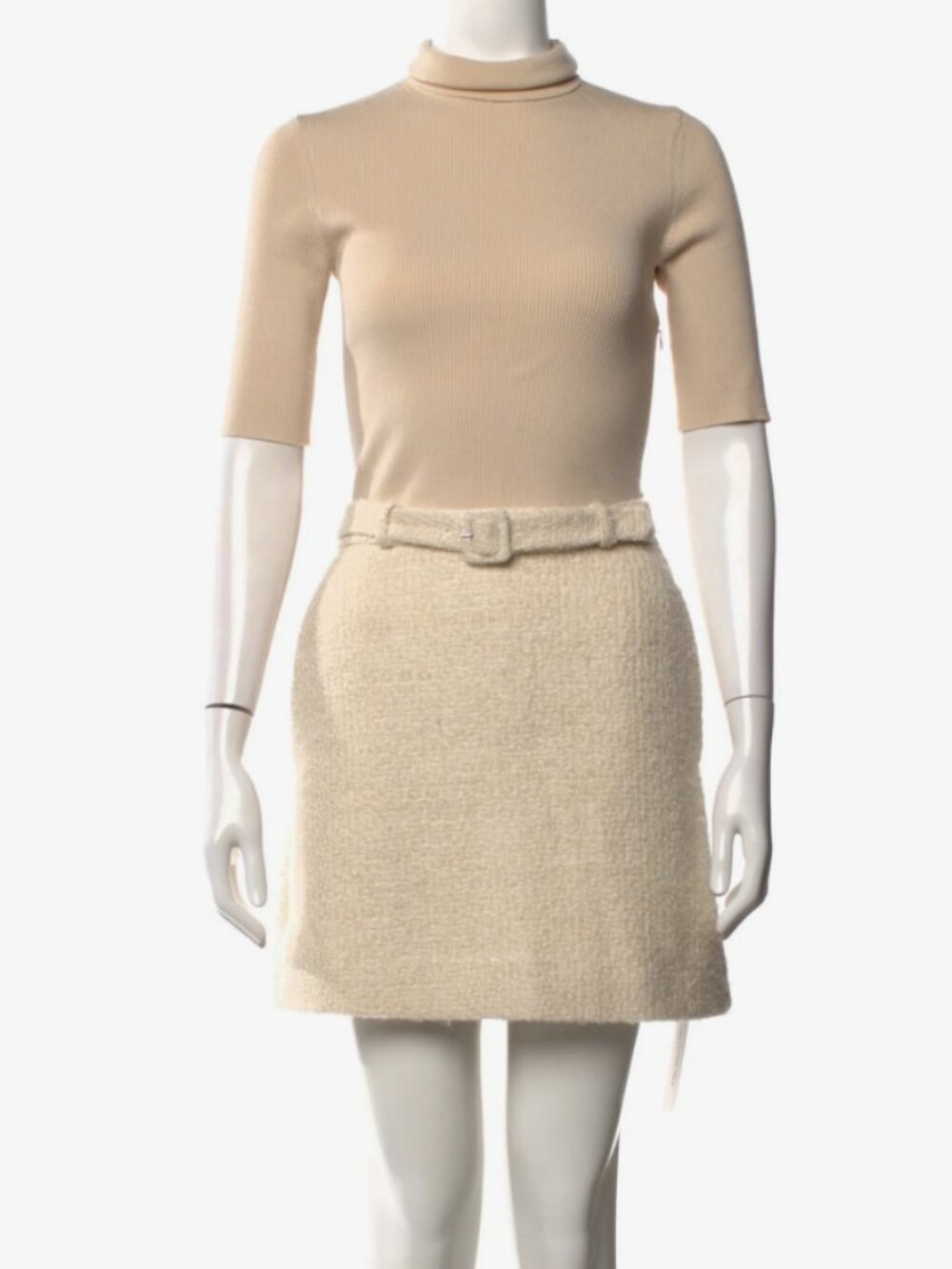Knit Combo Dress in Tweed Theory size medium fall/winter white/cream from Saks